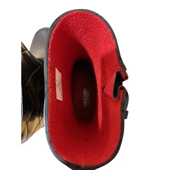 Sperry Top Sider Womens Black Rubber Rain Boots US 8‎ Waterproof Fleece Lined - Picture 4 of 6